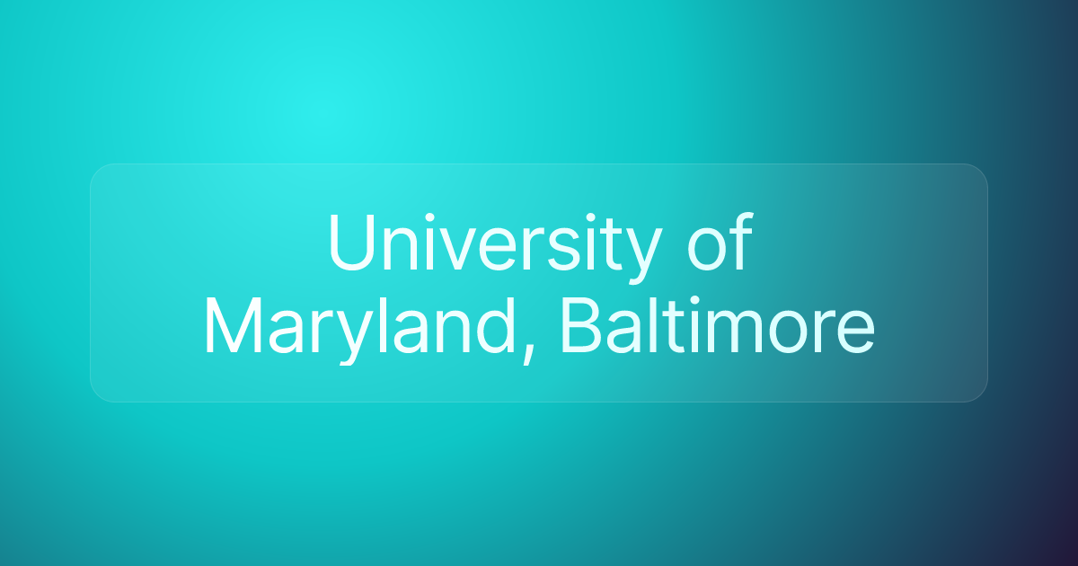 University of Maryland, Baltimore