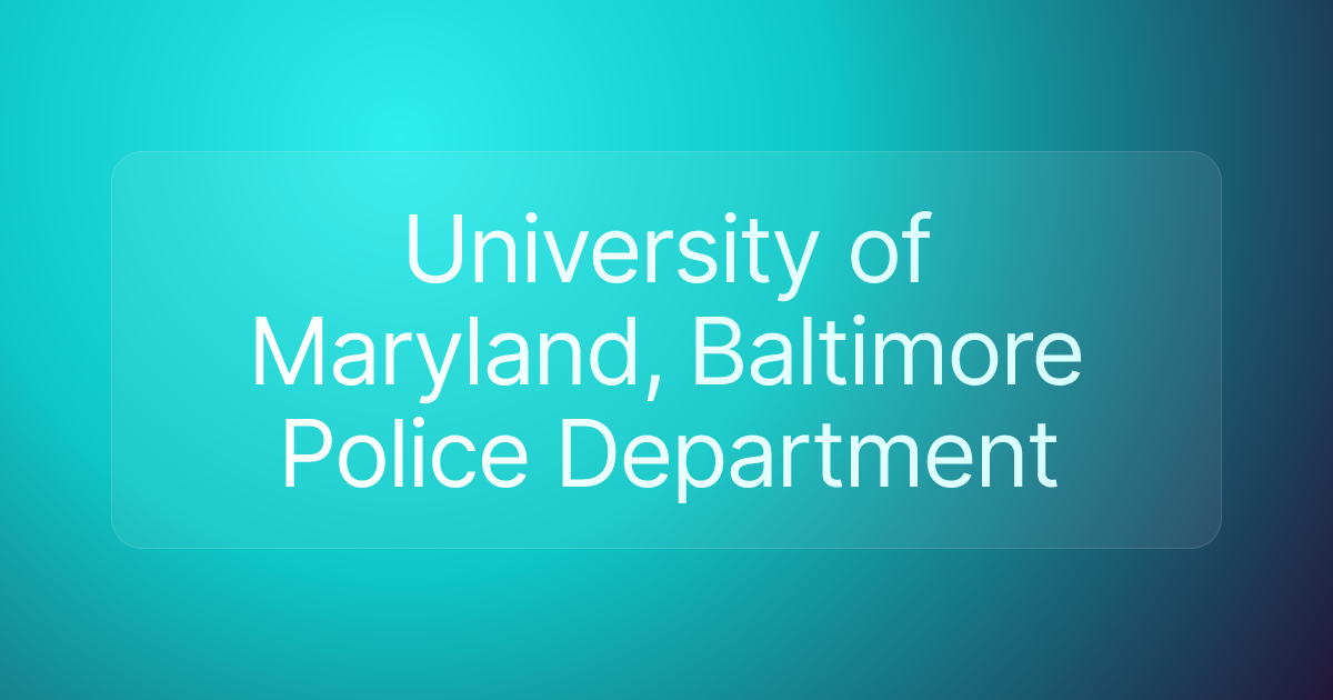 University of Maryland, Baltimore Police Department
