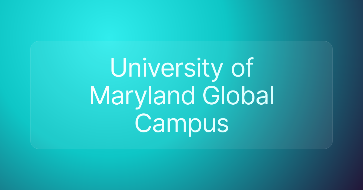 University of Maryland Global Campus