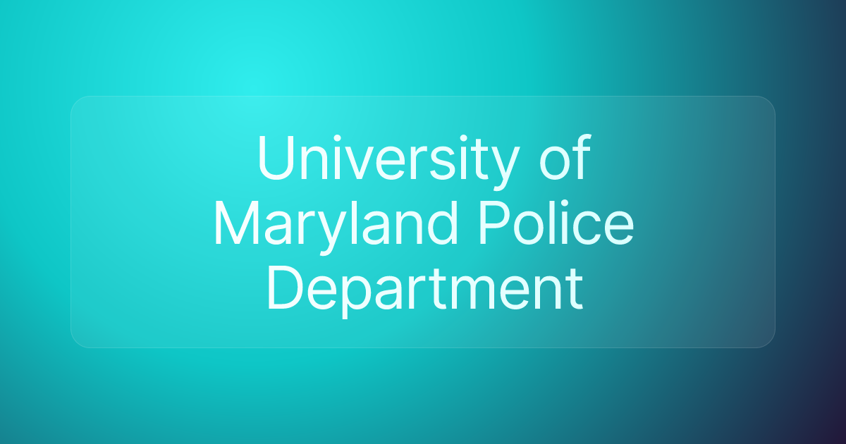 University of Maryland Police Department