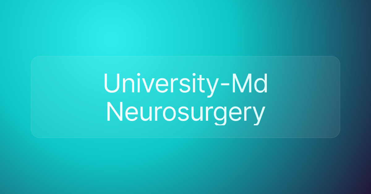 University-Md Neurosurgery
