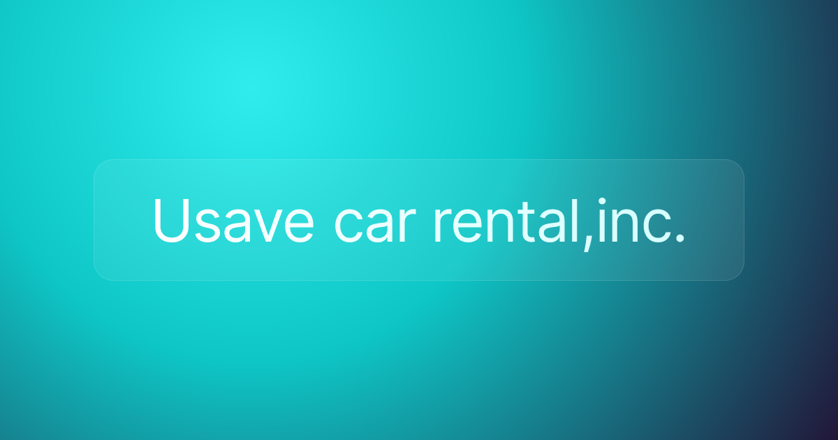 Usave car rental,inc.