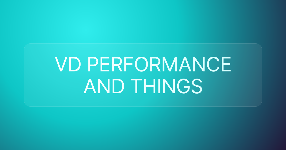 VD PERFORMANCE AND THINGS