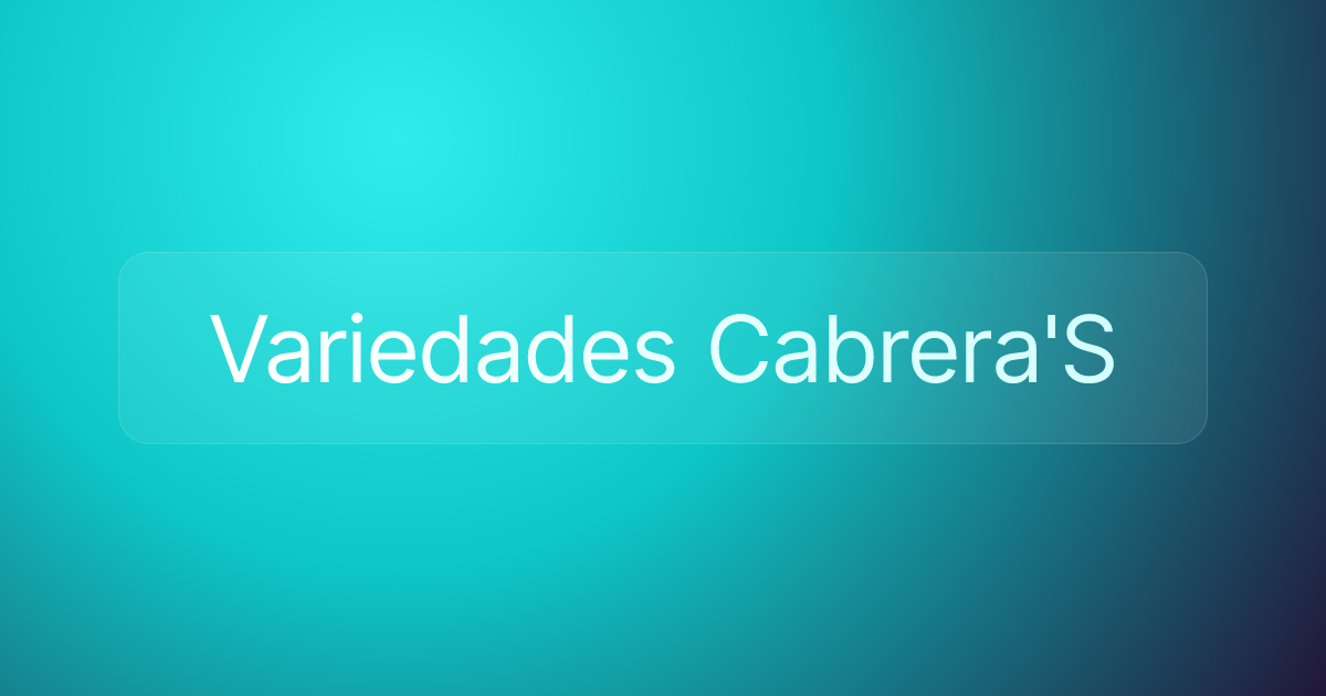 Variedades Cabrera'S