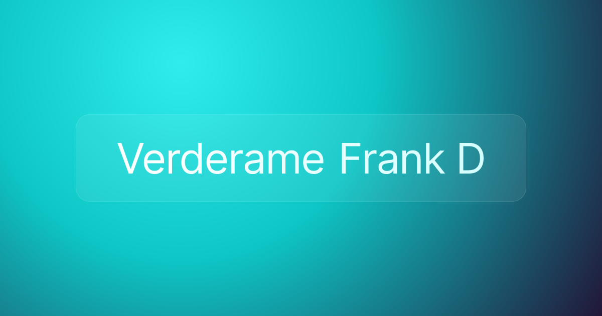 Verderame Frank D