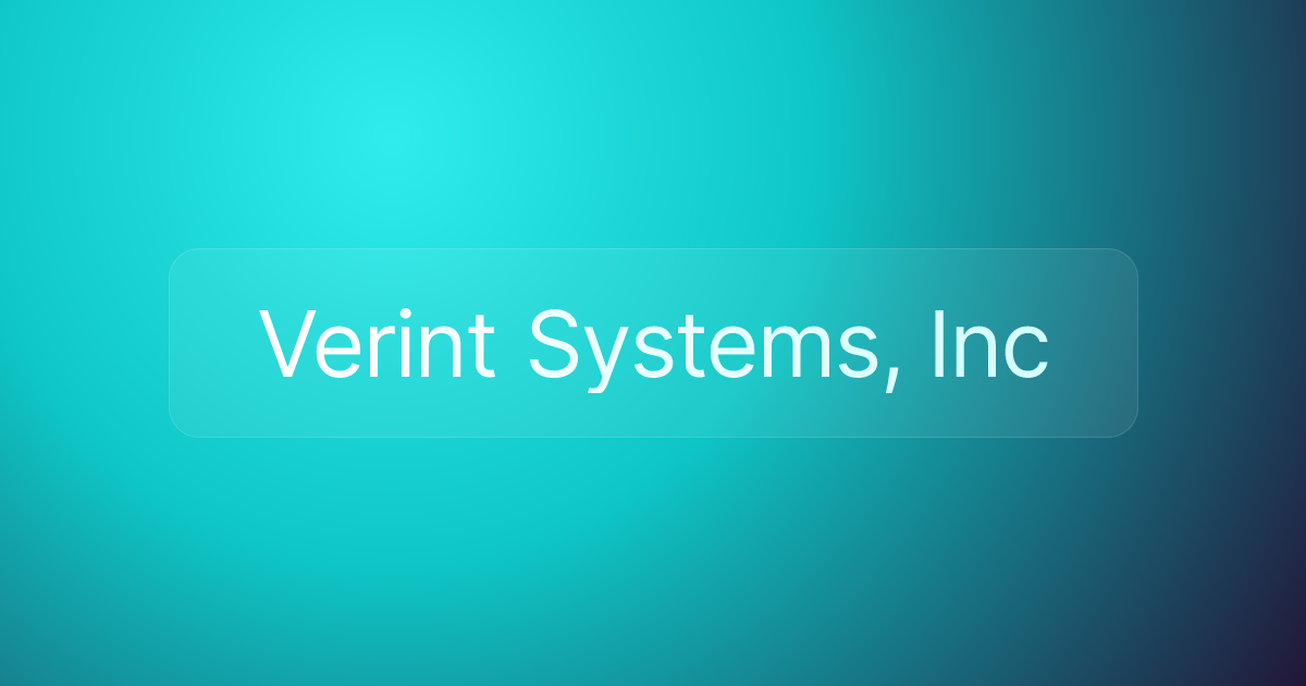 Verint Systems, Inc