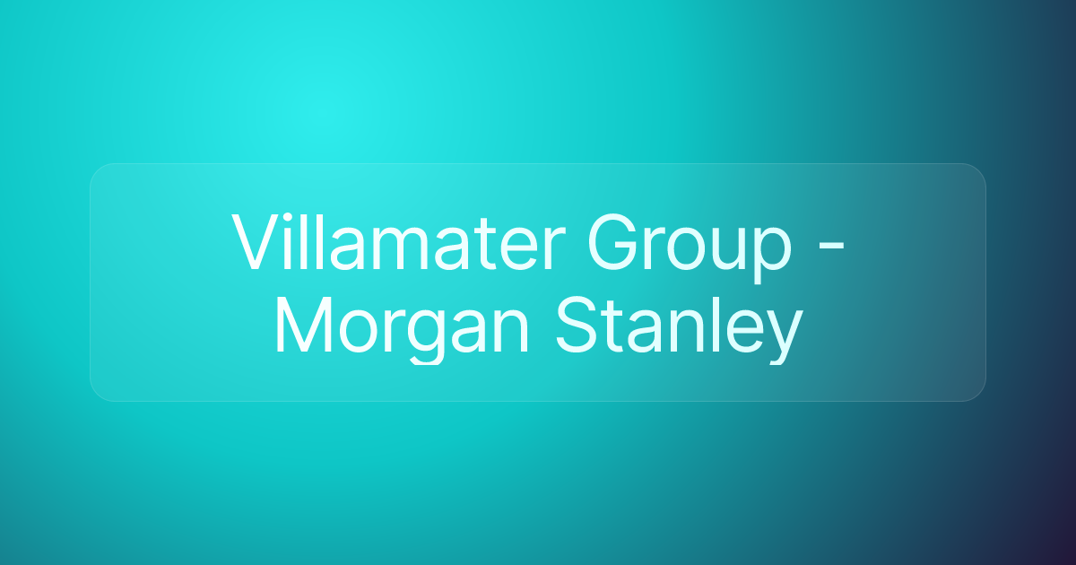 Villamater Group - Morgan Stanley
