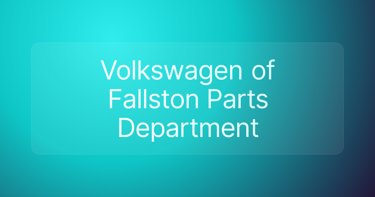Volkswagen of Fallston Parts Department