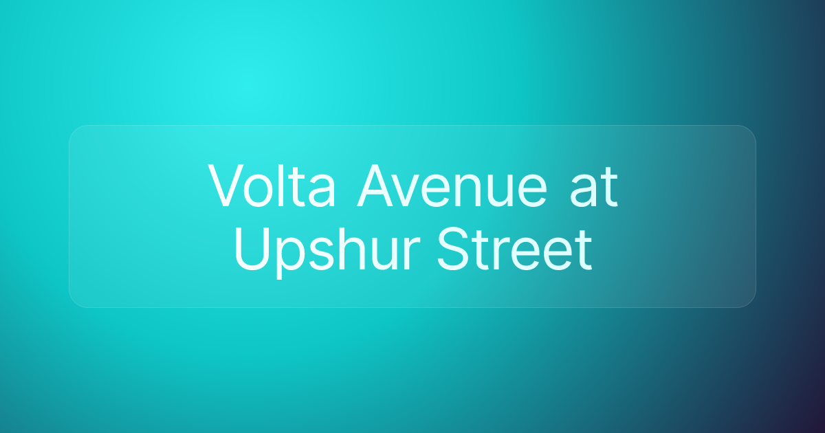 Volta Avenue at Upshur Street