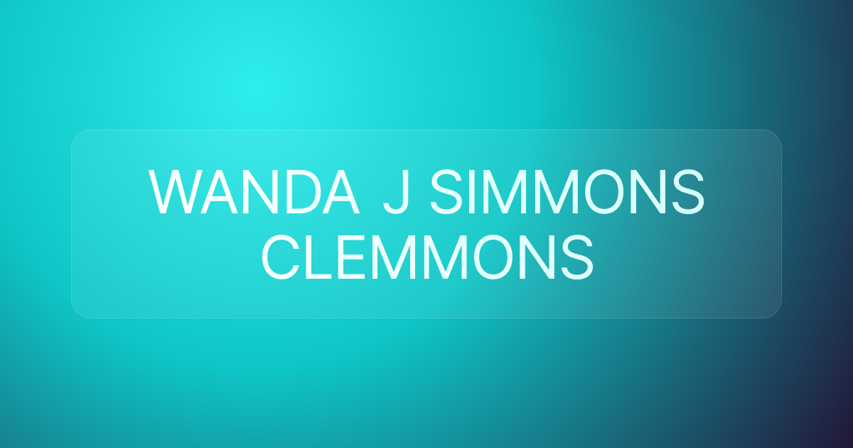 WANDA J SIMMONS CLEMMONS