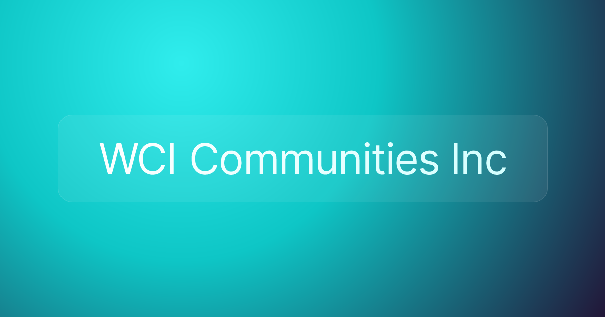 WCI Communities Inc
