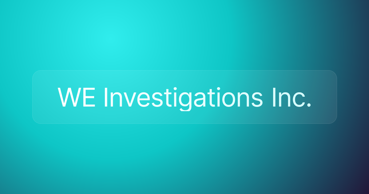 WE Investigations Inc.