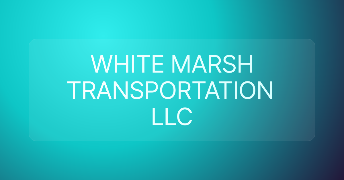 WHITE MARSH TRANSPORTATION LLC