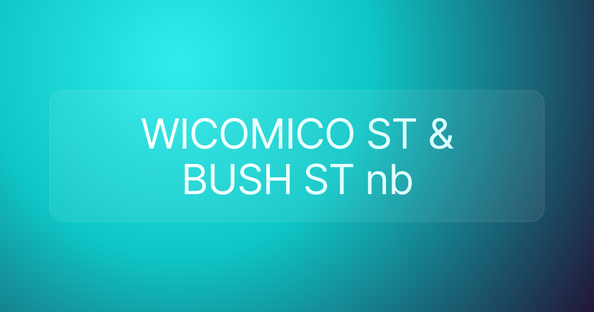WICOMICO ST & BUSH ST nb