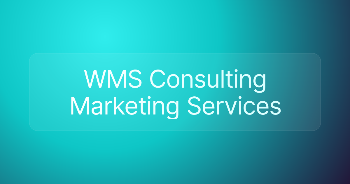WMS Consulting Marketing Services