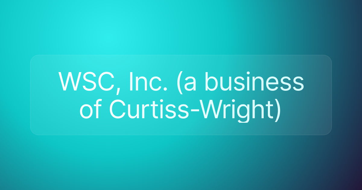 WSC, Inc. (a business of Curtiss-Wright)