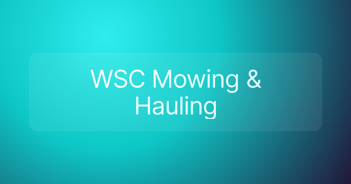 WSC Mowing & Hauling