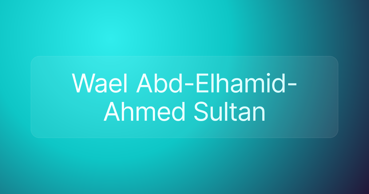 Wael Abd-Elhamid-Ahmed Sultan