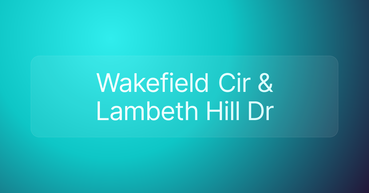Wakefield Cir & Lambeth Hill Dr