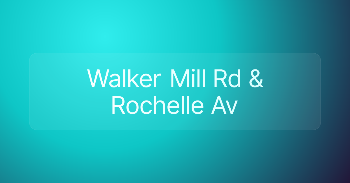 Walker Mill Rd & Rochelle Av