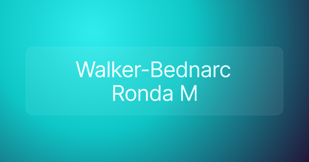 Walker-Bednarc Ronda M