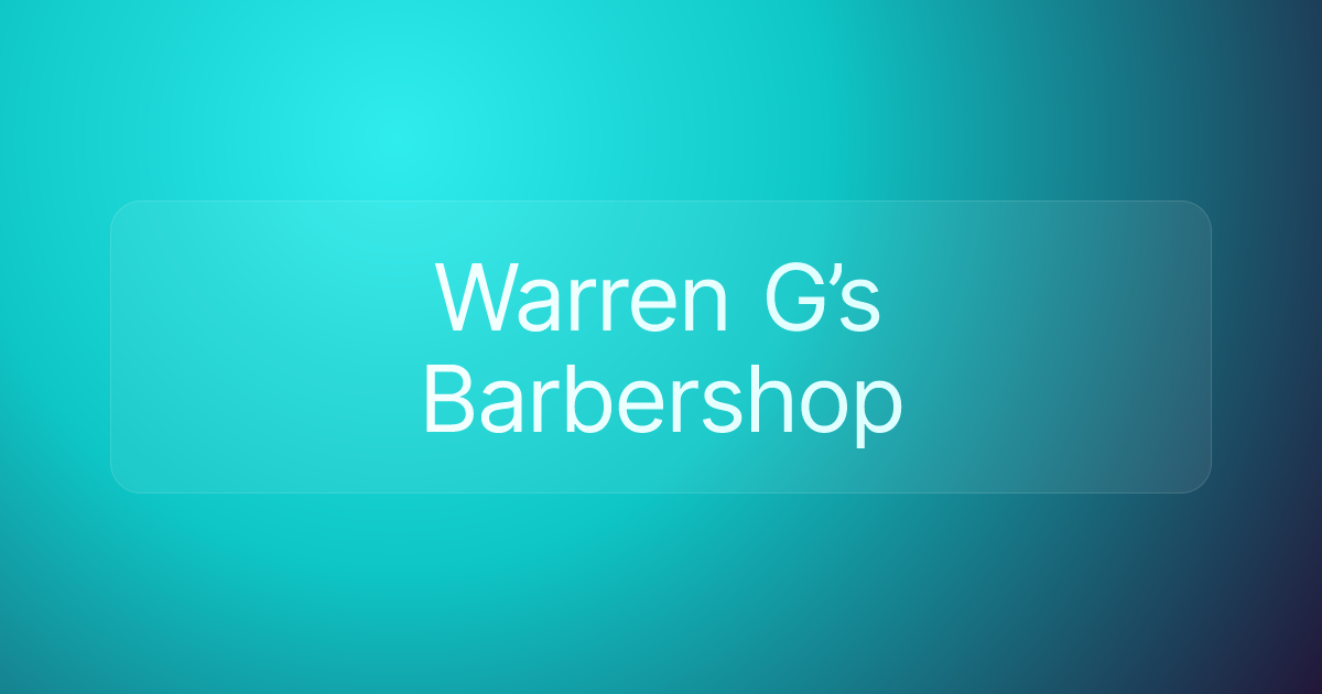 Warren G’s Barbershop