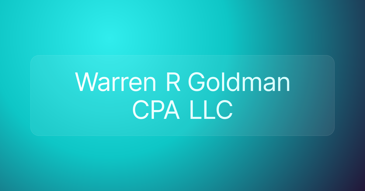 Warren R Goldman CPA LLC