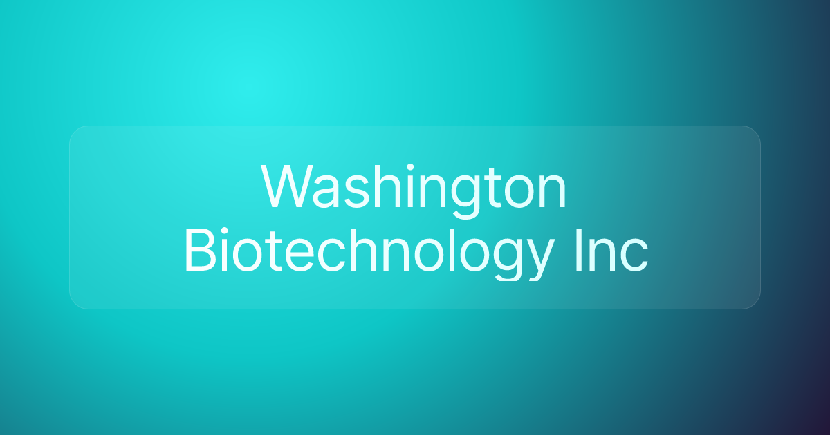 Washington Biotechnology Inc