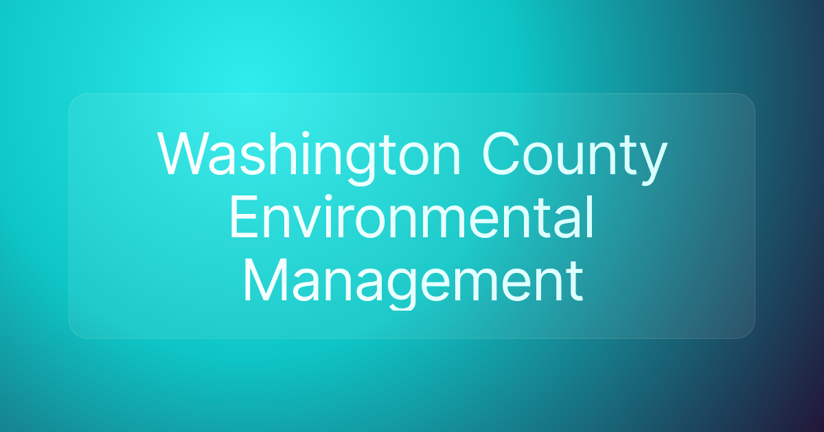Washington County Environmental Management
