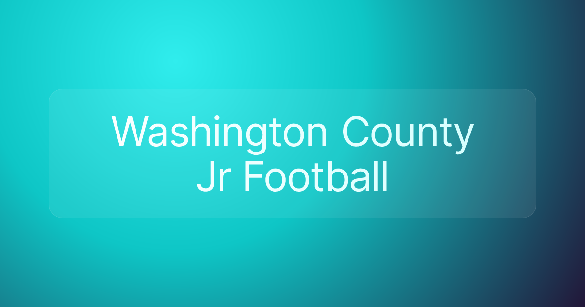 Washington County Jr Football