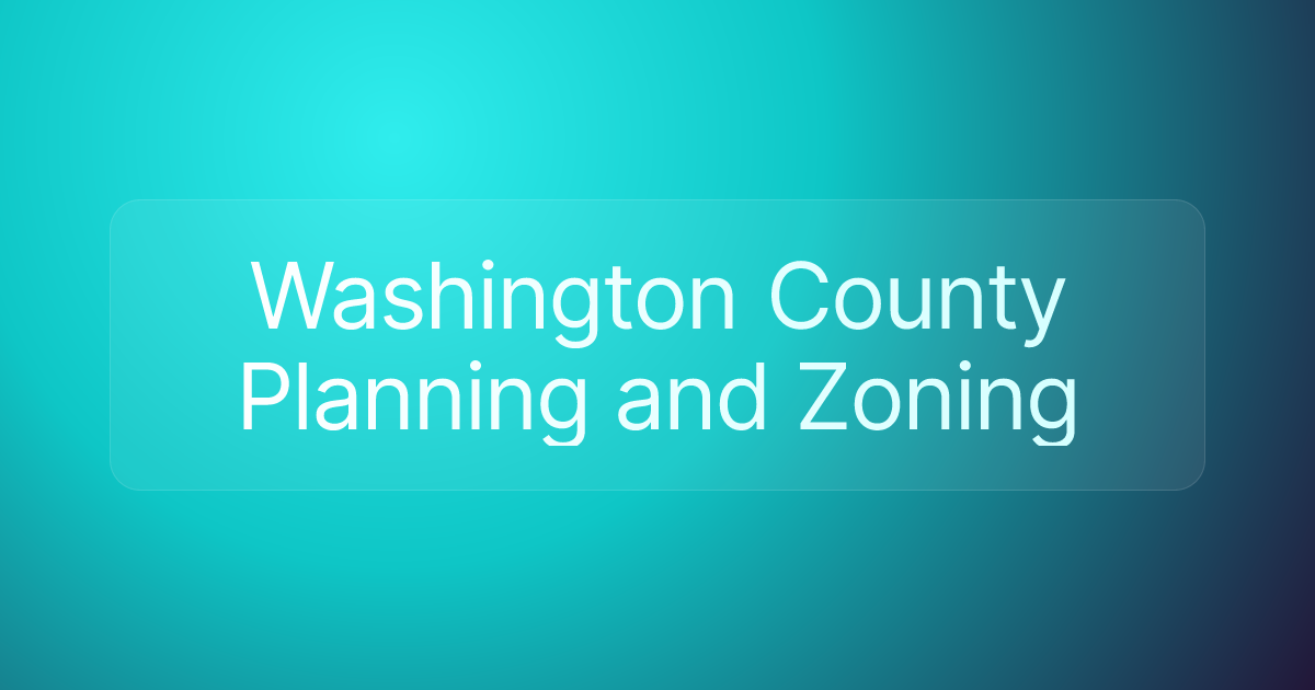 Washington County Planning and Zoning