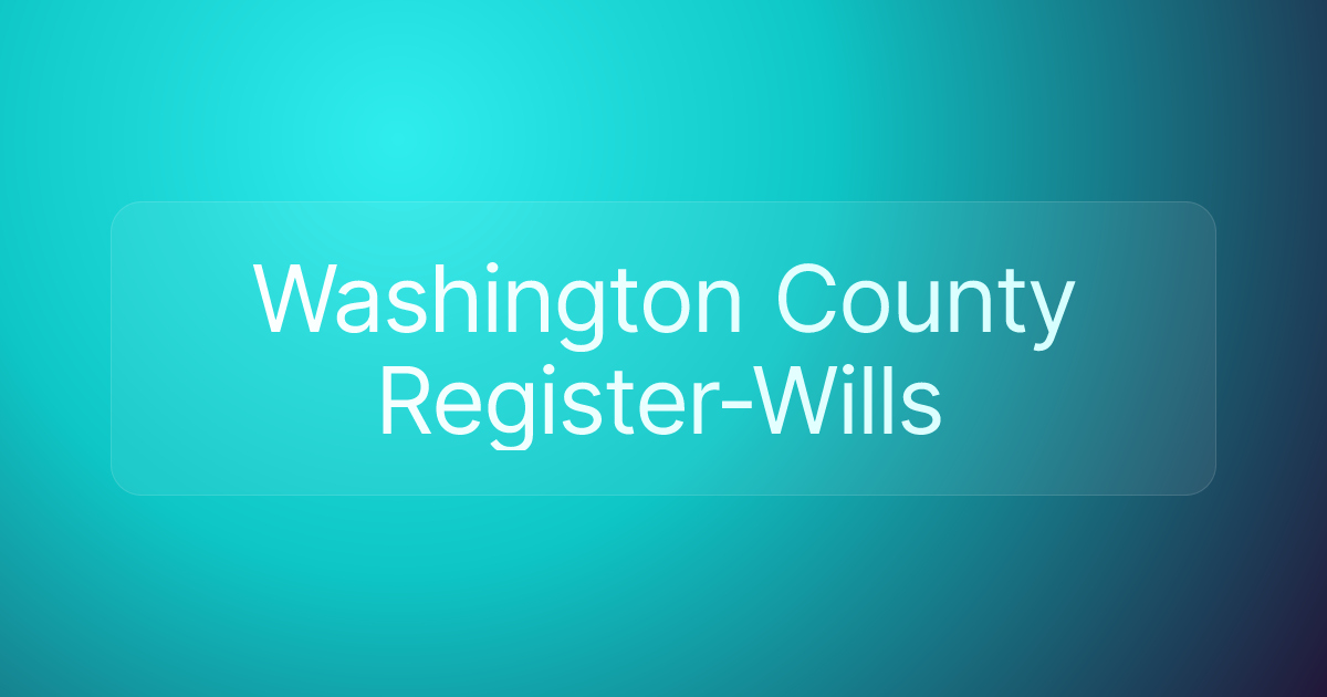 Washington County Register-Wills