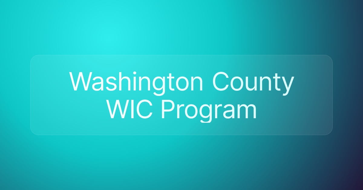 Washington County WIC Program