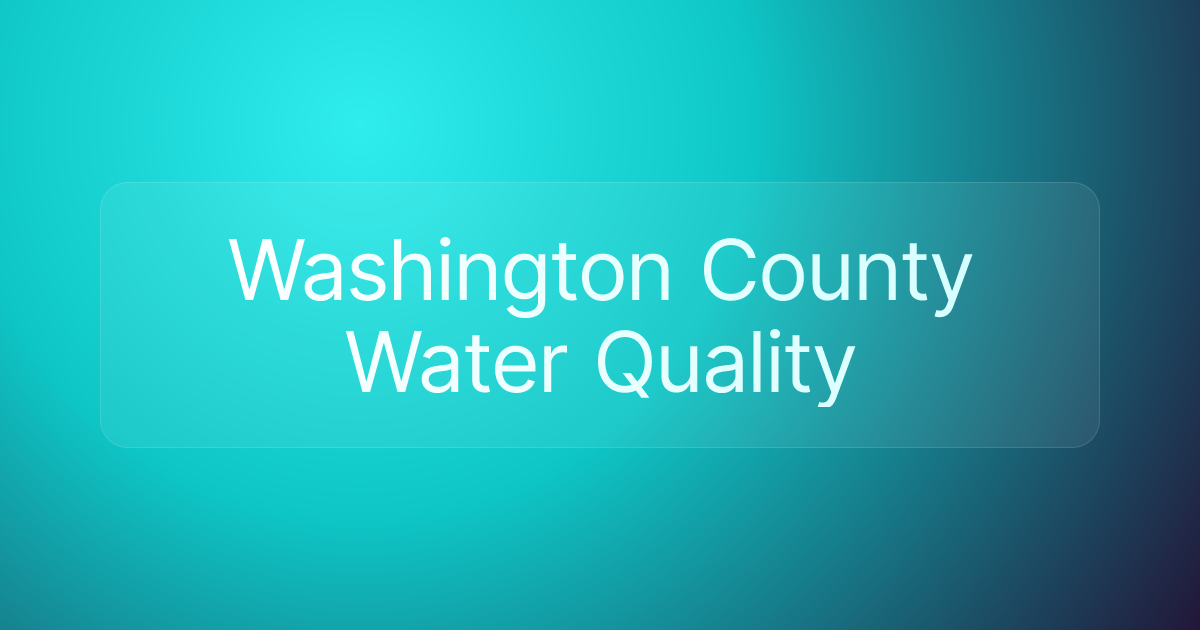 Washington County Water Quality
