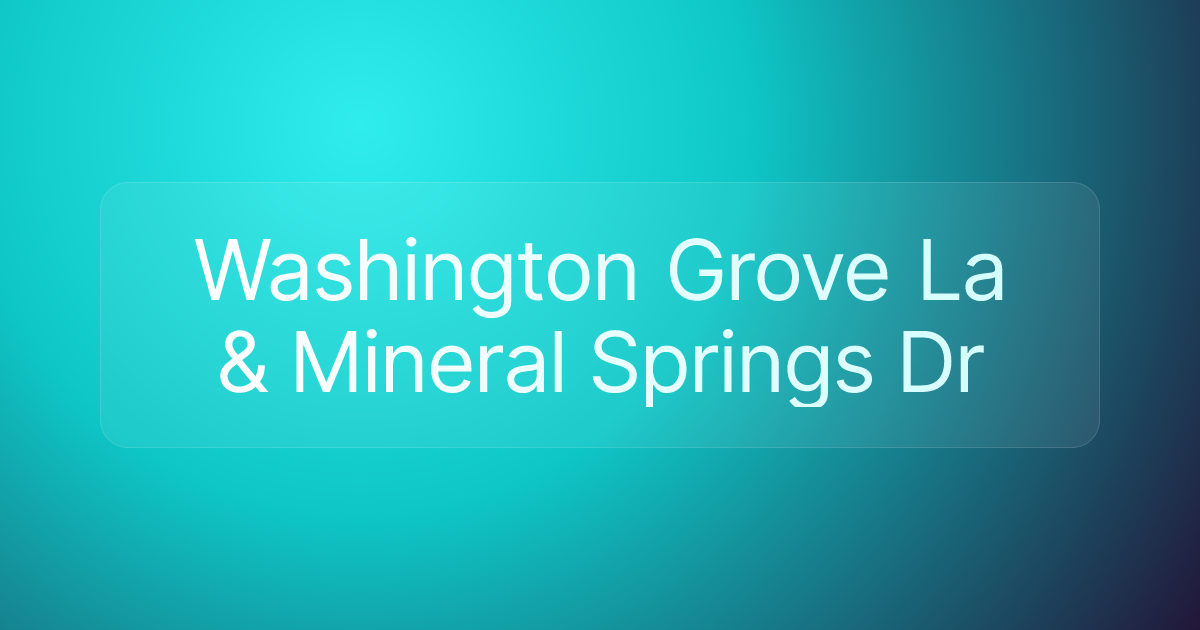 Washington Grove La & Mineral Springs Dr