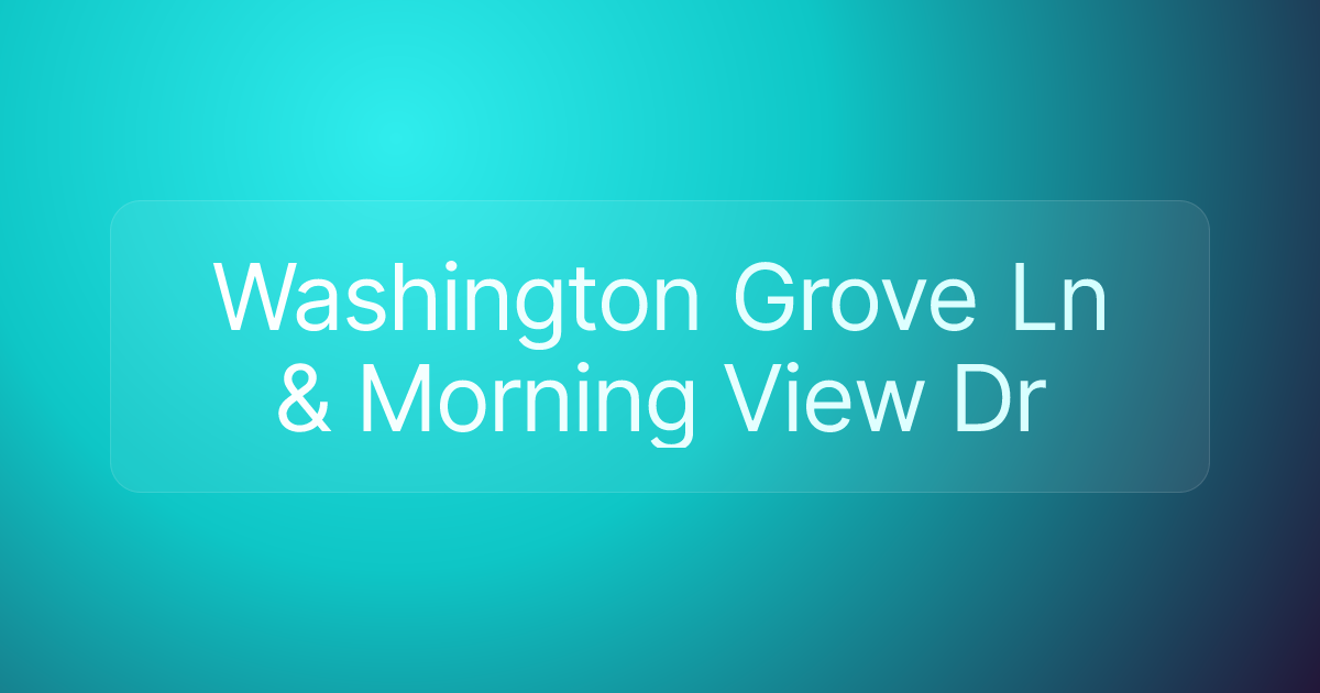 Washington Grove Ln & Morning View Dr