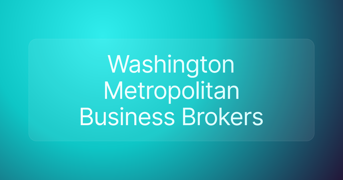 Washington Metropolitan Business Brokers