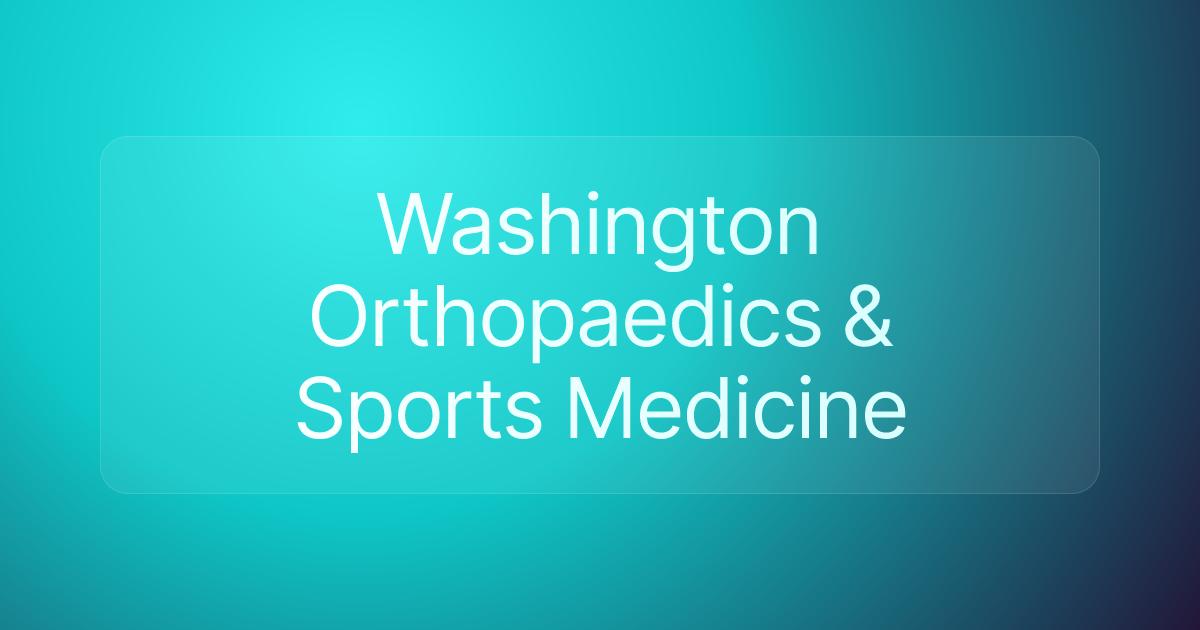 Washington Orthopaedics & Sports Medicine