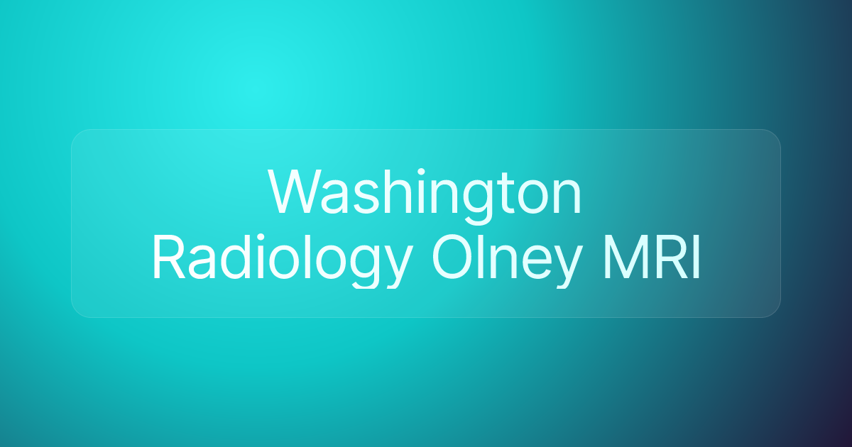 Washington Radiology Olney MRI