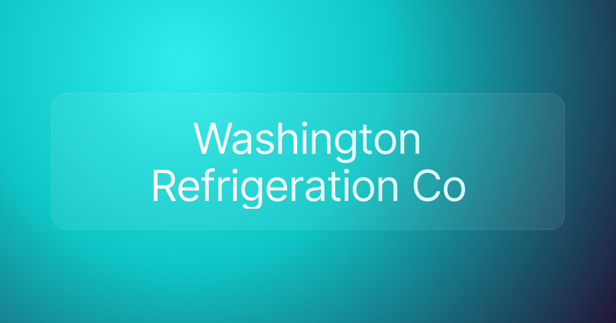 Washington Refrigeration Co