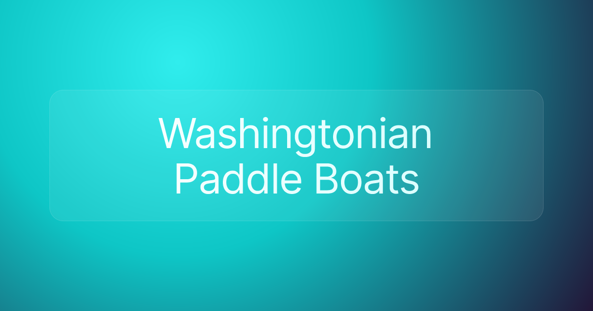 Washingtonian Paddle Boats