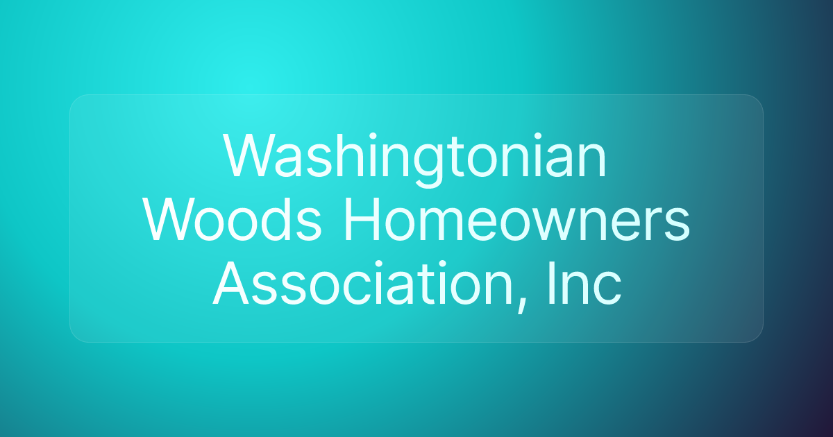 Washingtonian Woods Homeowners Association, Inc