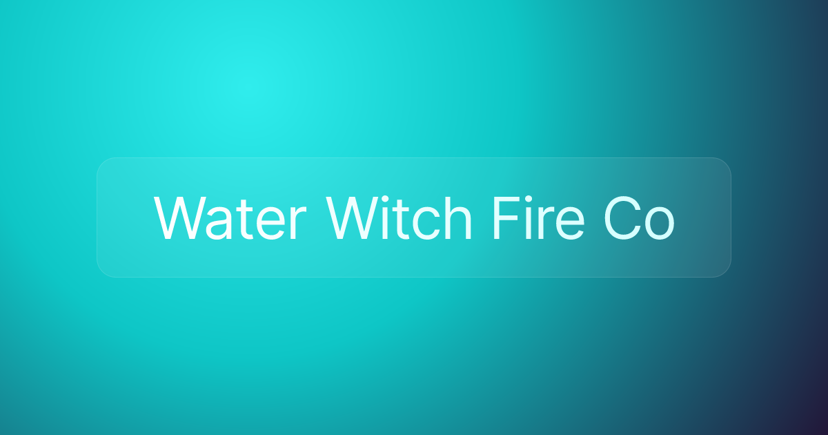 Water Witch Fire Co