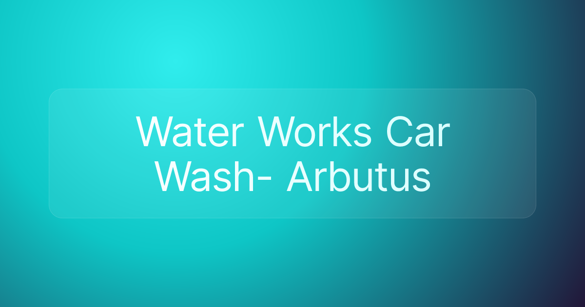 Water Works Car Wash- Arbutus