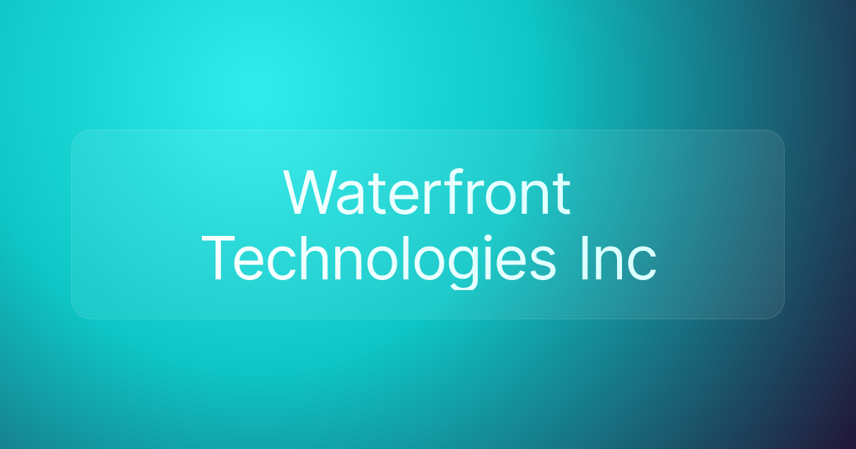 Waterfront Technologies Inc