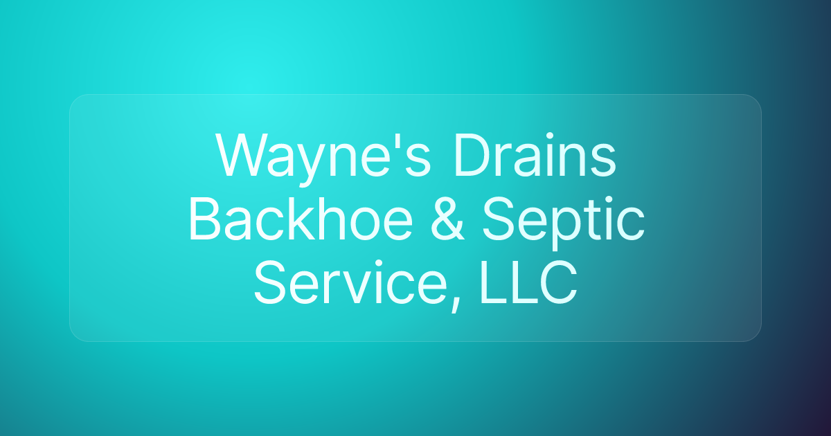 Wayne's Drains Backhoe & Septic Service, LLC