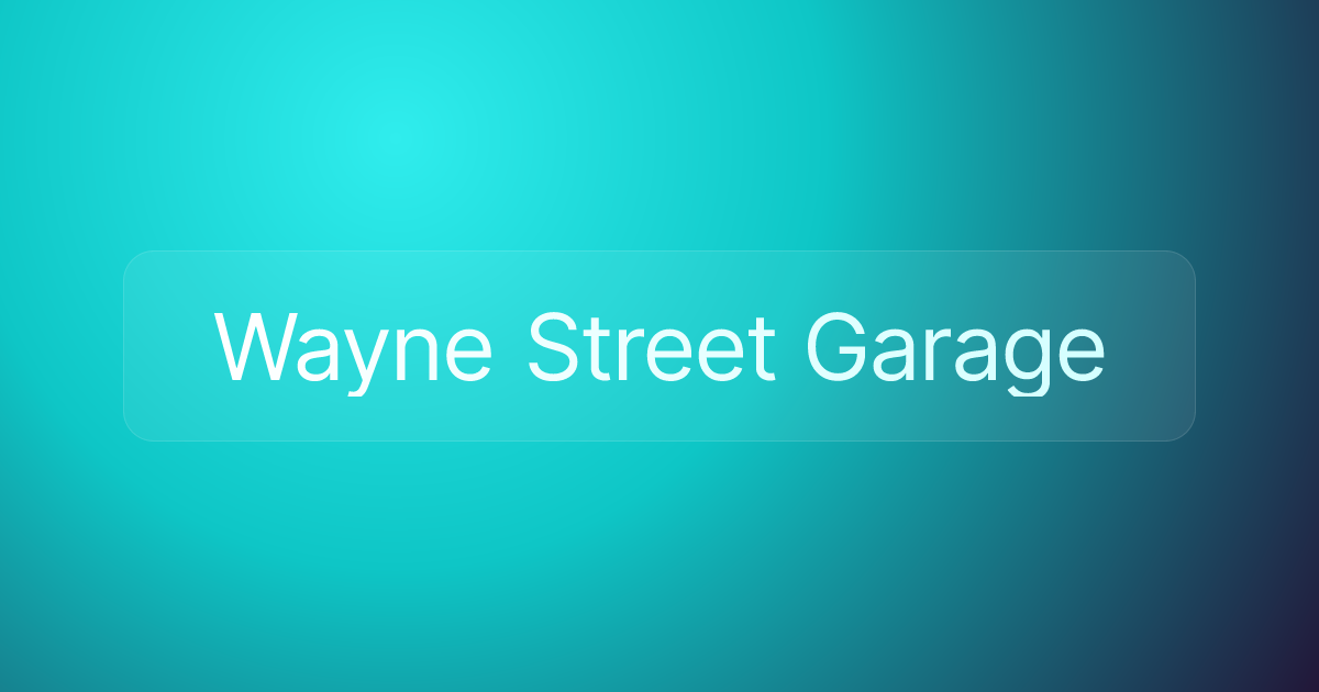 Wayne Street Garage