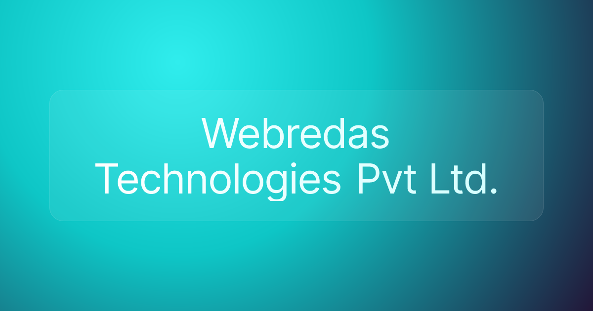 Webredas Technologies Pvt Ltd.