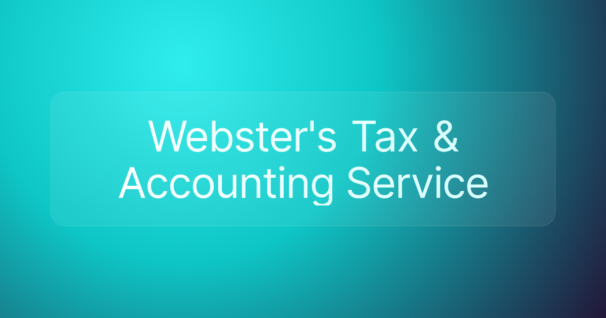 Webster's Tax & Accounting Service