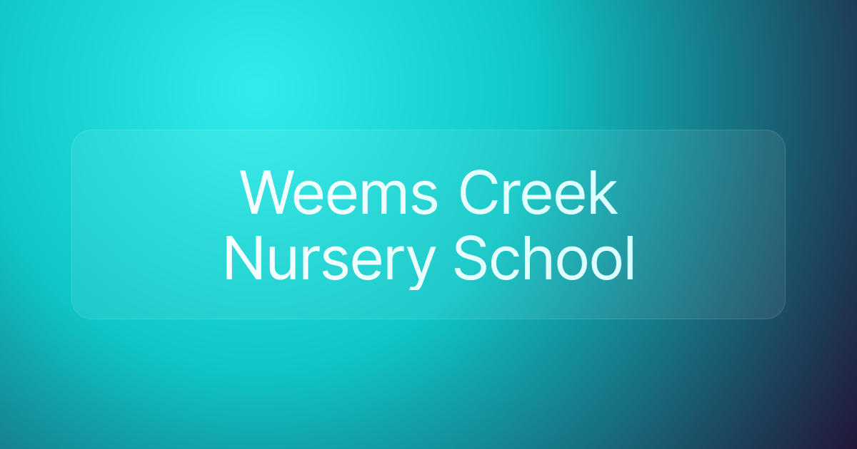 Weems Creek Nursery School
